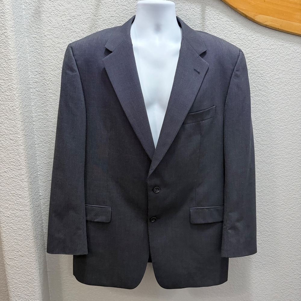 Burberry London Mens Charcoal Pin Dot 100% Wool Blazer Jacket Size 44L Union USA